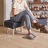 15.75" UHBD023BG YMYNY Small Foot Stool Ottoman, Footrest with Sponge Soft Padded Seat, Cotton-Linen Blend Fabric