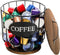 yarlung Coffee Pod Holder with Lid, Large Capacity K Cup Storage Basket with Rustic Wooden Base for Kitchen Countertop