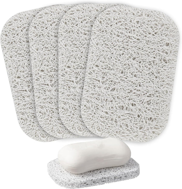 Yadream 4PCS White Soap Holder PadBPA-Free Savers Pads for Soap Dish,Easy to Clean