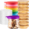 Mumufy 27 Pcs Yogurt Jar Lids Clear Plastic Silicone Bamboo Wood Container