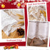 WUBODTI Christmas White Lace Rectangular Tablecloths, Floral Embroidered Angel Pattern, 60W x 84L for Baby Showers &