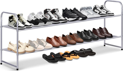 MISSLO 2 Tier Long Shoe Rack for Closet Shoe Organizer Holds 18-Pairs,