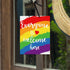 Jetec 2 Pieces Rainbow Pride Sign, "Everyone is Welcome Here" & "Love is Love" Wood Hanging Decoration