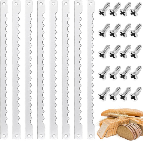 Bread Bow Knife Blades, Stainless Steel Replacement Blades for Homemade Bread Cutting, 10.8 Inches (8 Pcs)