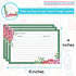 Meadowsweet Kitchens Recipe Card Set: 25 Recipe Cards 4 x 6 Inch for Wedding, Bridal Shower, Green & Peonies