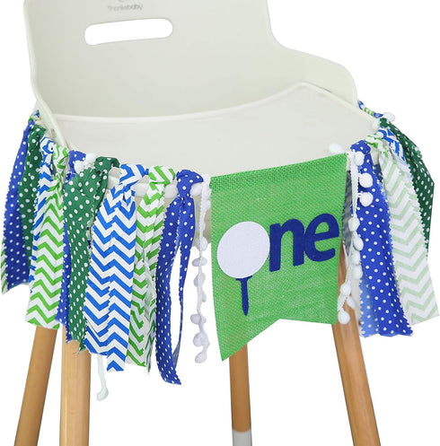Golf High Chair Banner for 1st Birthday, First Birthday Decoration for Baby's Party, Photo Props