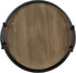 Stratton Home Decor Metal and Wood Round Tray | Wooden Coffee Table Tray Decor for Empty Table Surfaces | Decorative