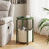 TB01BOG093 TUTOTAK Small Side Table, Oval End Table, Night Stand, Bedside Table, Sofa Table with Storage Basket, Living