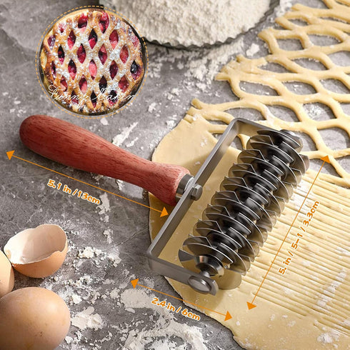 Stainless Steel Lattice Roller Cutter - Dough Baking Tool for Cookie, Pie, Pizza, Household Time-Saver