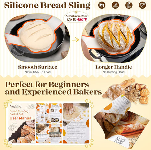 VEDALIO Sourdough Starter Kit, Sourdough Bread Baking Supplies, Sourdough Kit for Modern Home and Kitchen, Sourdough