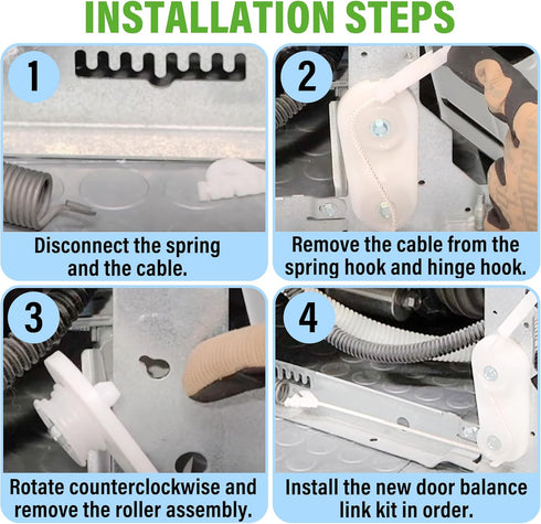 8194001 Dishwasher Door Balance Link Kit, Replaces 8194001VP W10158291, Compatible with Kenmore Whirlpool Maytag