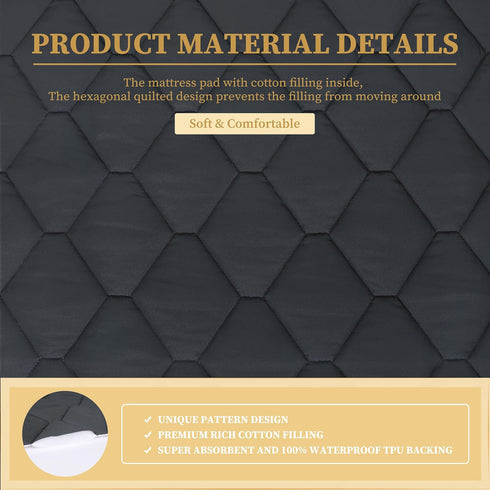 8-21 Inches Queen Quilted Fitted Waterproof Mattress Pad, Breathable Premium Soft Filling Mattress Protector, Deep