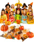 Boao 100 Pieces Clear Halloween Treat Bags, Self Adhesive Candy Bags Bulk Pumpkin Cellophane Plastic Cookie Pouch for