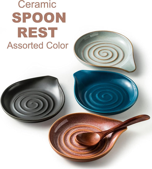 Spoon Rest, Porcelain Drip Tray for Utensils, Modern Farmhouse Kitchen Decor Holder for Spoons, Ladles, Spatula