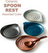 Large Ceramic Spoon Rest for Stove Top - Heat-Resistant Cooking Spoon Holder for Kitchen Counter Decor, 5 Inches (Gray)