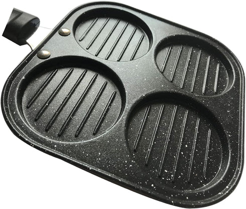 Non-Stick Pancake Pan - 4-Cup Mold Blini Griddle for Mini Pancakes and Fried Eggs, Multicolor Breakfast Maker
