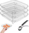 Square Air Fryer Rack, 3 Layer Stainless Steel Stackable Dehydrator Rack with Anti-Scalding Clip, Air Fryer Accessories