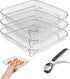 Square Air Fryer Rack, 3 Layer Stainless Steel Stackable Dehydrator Rack with Anti-Scalding Clip, Air Fryer Accessories