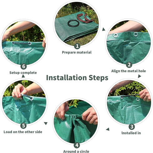 MHXWNHA 2-Pack 80 (33H 26D Inches) 4 Gallon x Reusable Standable Yard Waste Bags with Handles for Leaves, Debris, Grass