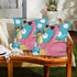 2 Pack Waterproof Summer Flamingo Throw Pillow Covers 20x20 Inch Tropical Flower Beach Pink Birds Pillow Cases Blue Ocean Sea Farmhouse Outdoor Decoration Cushion Cover for Sofa Couch by Fukeen