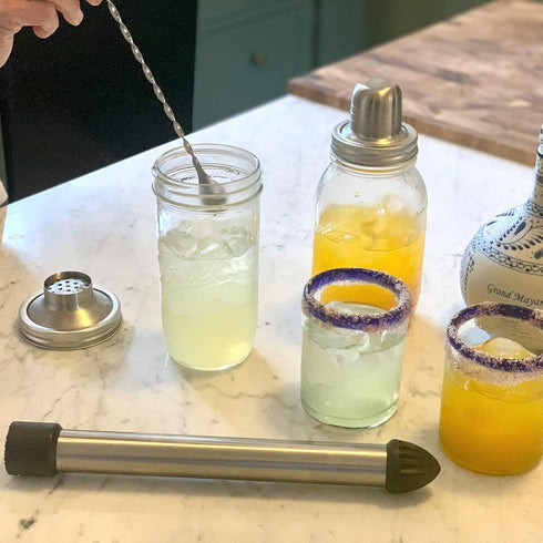 Outset Professional 3 in 1 Cocktail Muddler, Muddler, Stirrer, Juicer