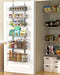 Moforoco 6-Tier Over The Door Pantry Organizer, Black Hanging Basket Cabinet Door Wall Spice Rack Shelves