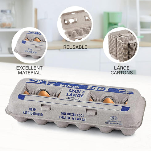 12 (Pack 15) MT Products Printed Empty Egg Cartons Holds Eggs - Cardboard Crate for Eggs of - Made in USA