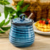 12 Set,Porcelain Ceramic Ounce Honey Jar and Dipper Honey Pot with Lid and Wooden Dipper,Cute Honey Containers