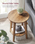 2-Tier ULET283T41 VASAGLE MAEZO Collection - Side Table, Small Round End Table, Nightstand with Tapered Legs, Curved