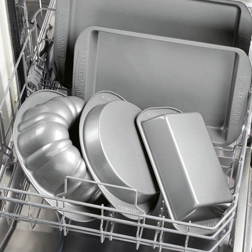 Farberware Nonstick Baking Loaf Pan Set, Two 9-Inch x 5-Inch, Gray