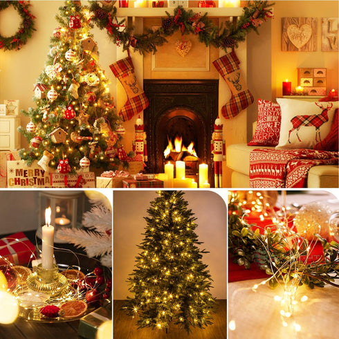 4 Pack 480LED 156Ft 8 Fairy Lights Battery Operated with Remote, Total Battery Powered String Lights with Timer, Modes