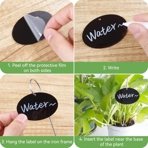 50 Vcekract Plant Labels, Pcs Acrylic Garden Labels Stakes with a Pen, Plant Markers for Outdoor Waterproof, Garden