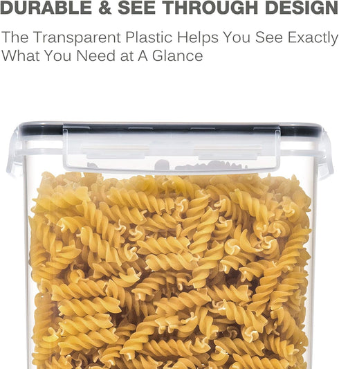 Large Airtight Food Storage Containers with Lids, 5.2L / 176Oz, 3PCS BPA Free Plastic Canisters for Kitchen Pantry