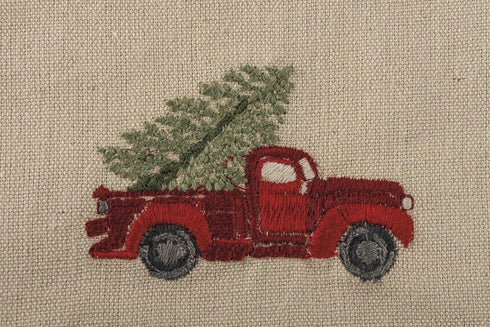 Primitives by Kathy Stitch Art Dinner Napkins Set - Truck with Christmas Tree