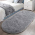 LOCHAS Fluffy Bedroom Rug, 2.6' x 5.3', Shaggy Area Rug for Bedroom Bedside, Soft Oval Throw Rugs for Living Room Kids