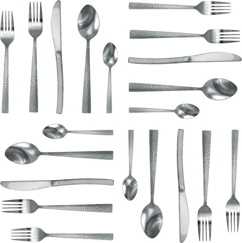 MegaChef Baily 20 Piece Stainless Steel Flatware Utensil Set for 4 in Silver