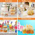 30 Pack 2 oz EkkoVla Hexagon Mini Glass Honey Jars, Small Honey Jars with Golden Lids, Wooden Dipper, Bee Pendants
