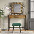 Pack 4 Deisy Dee Velvet Rectangle Vanity Stool Covers, Small Footstool Ottoman Covers of (Kelly)