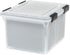 IRIS USA WeatherPro File Box Organizer for Letter/Legal Files, Water Resistant Document Box, Clear 32 Qt.