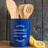 Now Designs Utensil Crock, Powder-Coated Steel, Navy Blue, 5x6 inches