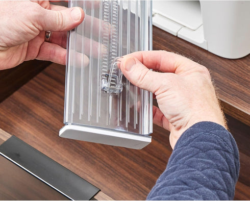 iDesign Plastic Adjustable Deep Drawer Divider, Set of 2, Expandable 13.25” – 20.75”, Clear