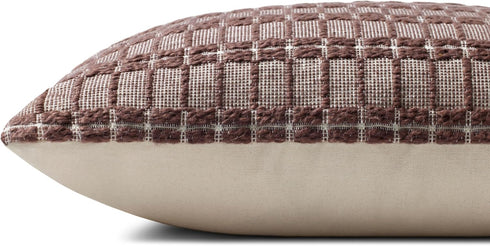 Loloi Poe 18'' x 18'' Burgundy Pillow Cover with Down