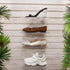 4" 10" 2 Pack Clear Acrylic Slatwall Shoe Shelf, D x L Flat Acrylic Shoe Display Shelf