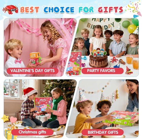 PEACEJOUNEY 24-piece Set, Valentine's Day Gift Ocean Life Building Blocks, Suitable for Boys and Girls - Valentine's