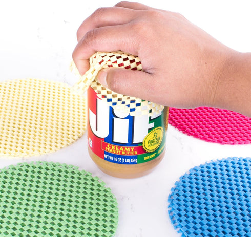 Super Z Outlet 12 Pack Multi-Purpose Manual Jar Gripper Pad Rounds, Bottle Openers in Blue/Green/Red/Yellow