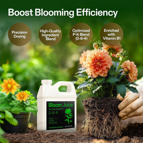 (0-6-4), 32 Ounces/1 VIVOSUN Bloom Juice Flowering Supplement Liquid Fertilizer for Flowering Stage, Concentrated Plant