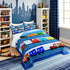 Set 2Pcs,City Sets Insert,1 Cartoon Train Comforter Kids Train Bedding Twin Size ,Colorful Vehicles Car Boys Bed in a