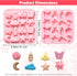Pastoral Style Silicone Chocolate Mold,16 Cavity Butterfly Bee Flower Moon Star Cloud Handmade Gummy Mold Baking Tool for Candy,Jelly,Soap,Cookie,Crayon,Pastry,Ice Cube, Cake Decoration,Pink