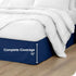 Bare Home Queen Bed Skirt - 15-Inch Tailored Drop, Easy Fit with Center & Corner Pleats (Queen, Dark Blue)