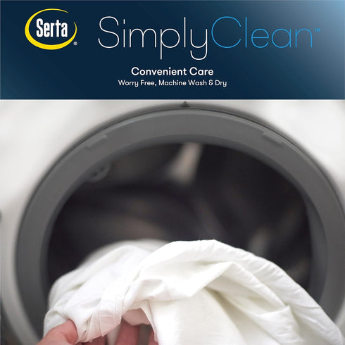 Serta Simply Clean Triple Action Mattress Pad, Waterproof, Ultra Soft, Stain-Resistant, Machine Washable, California